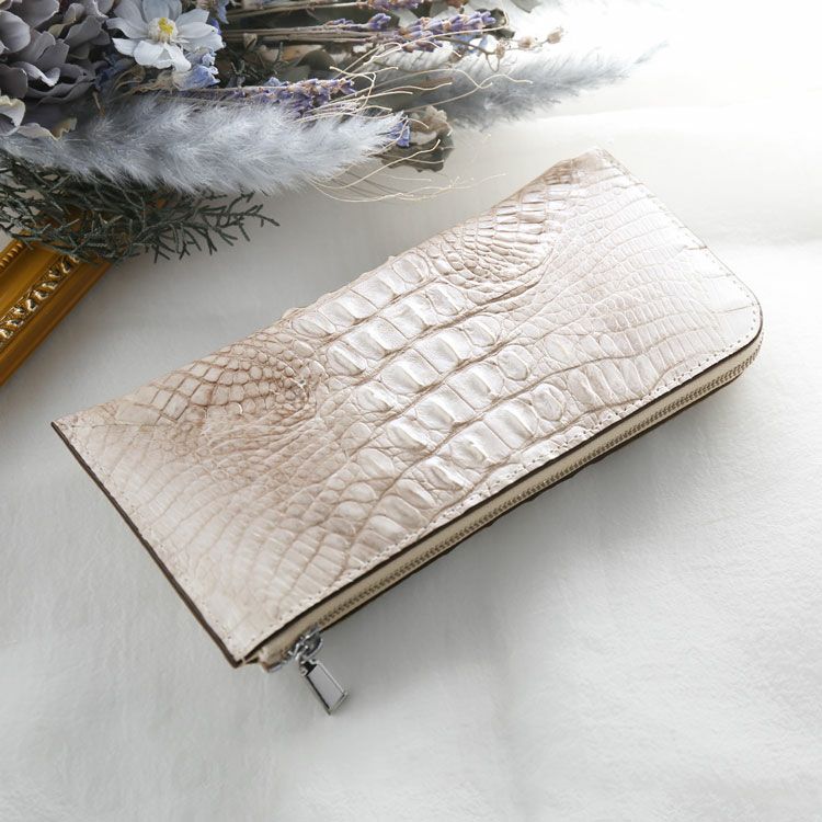 ヒマラヤクロコダイルホーンバックL字ファスナー長財布サイズ