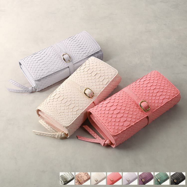 ダイヤモンドパイソン長財布多収納整理整頓大容量