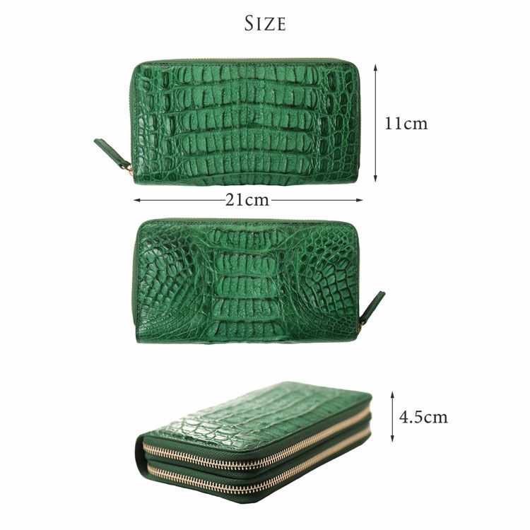 カイマン 尾 ラウンドファスナー 長財布 レディース マット加工