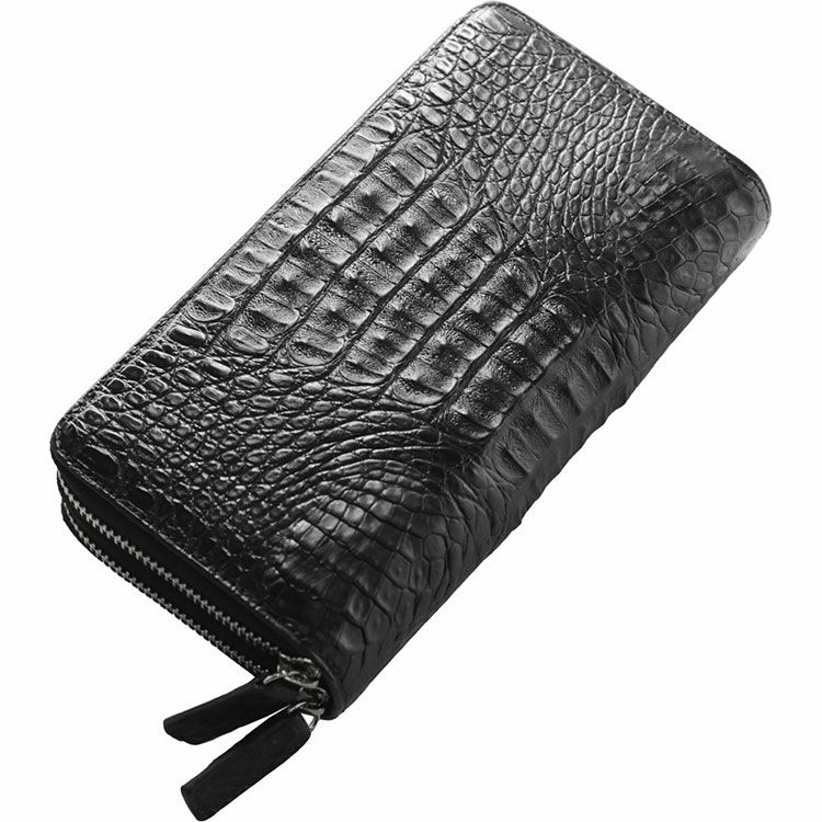 カイマン 尾 ラウンドファスナー 長財布 レディース マット加工