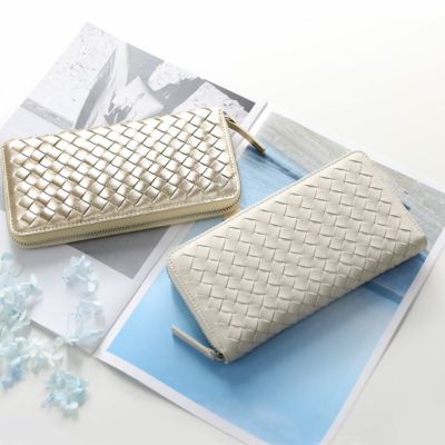 財布 本革 長財布 レディース イントレチャート ラム レザー