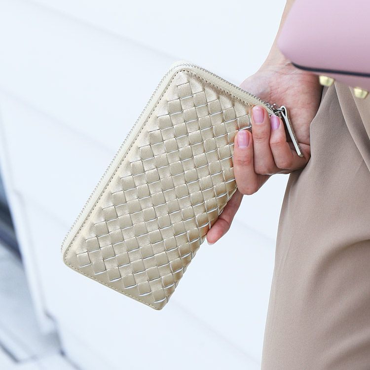 財布 本革 長財布 レディース イントレチャート ラム レザー