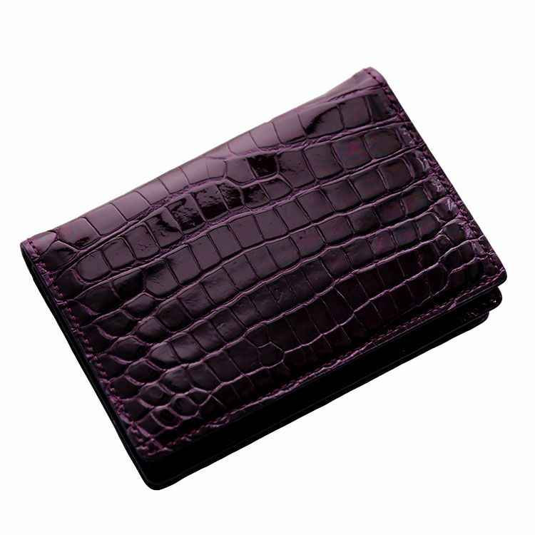 本クロコダイル 藍染シャイニング加工？ 名刺入れ　超美品 本クロコダイル 藍染シャイニング加工？ 名刺入れ 超美品（藍