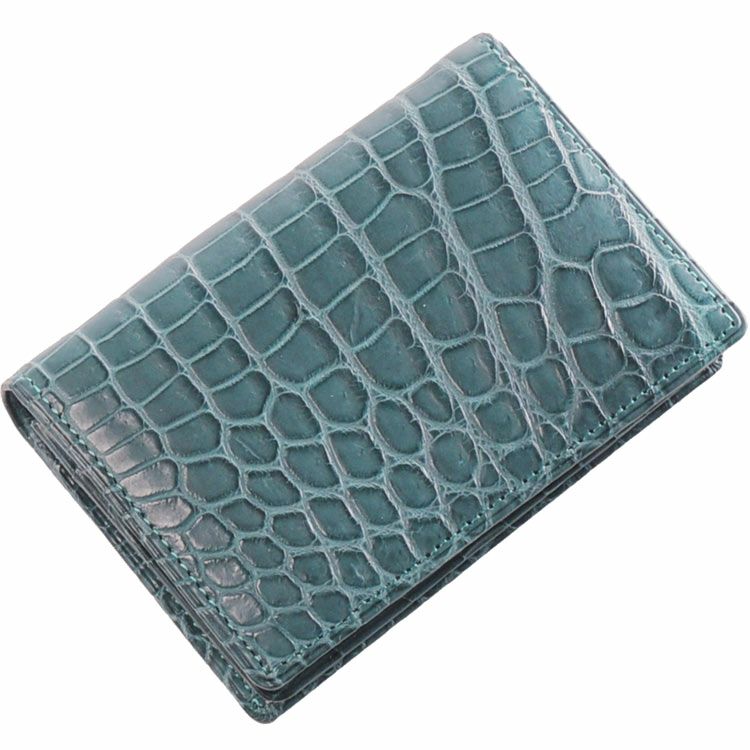 クロコダイル 名刺入れ カードケース マット 加工 一枚革 無双 日本製