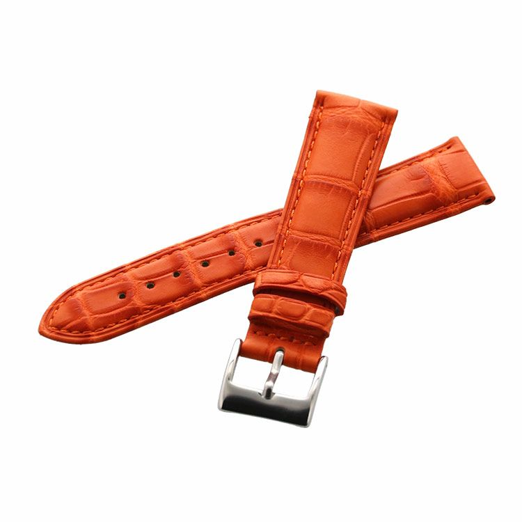 【ロゴ有り/LL】互換アリゲーターレザーベルト　バックル付きブラック 幅20mm heartfields_leatherbeltcroco