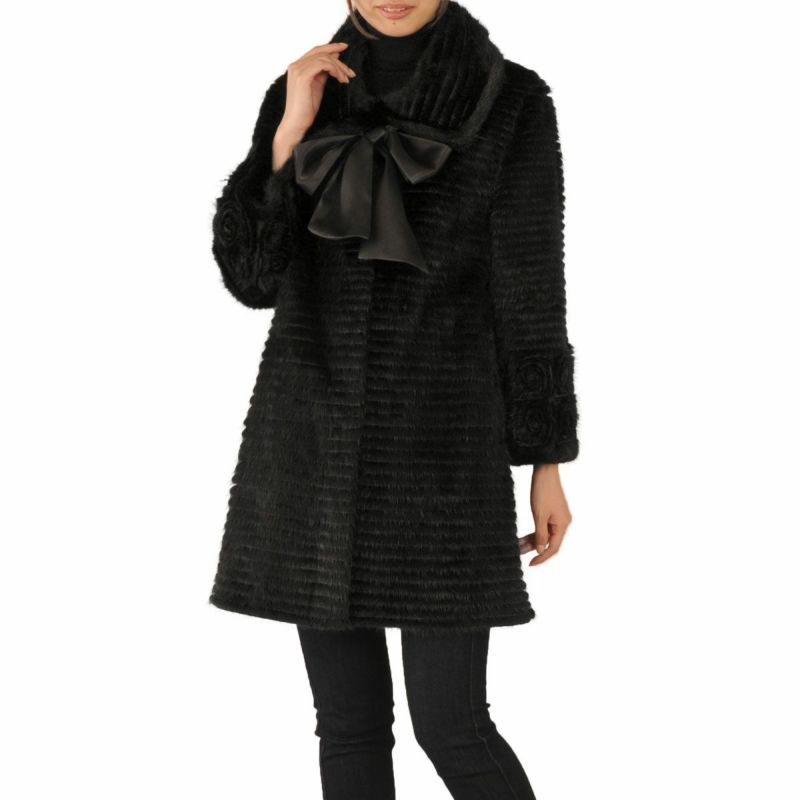 ミンク カシミヤ混 コート リボン フラワー 楽天市場】【28h限定10%off】ミンク カシミヤ混 コート リボン