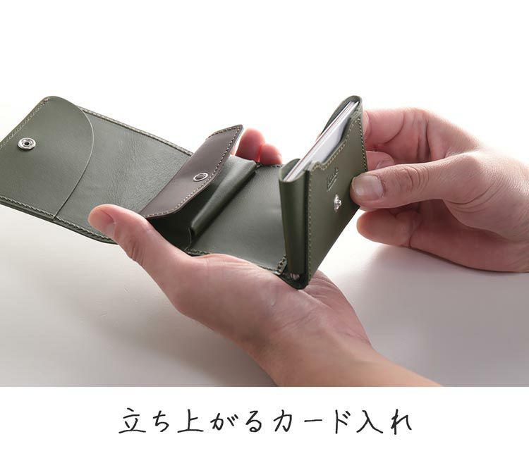 本革折り財布レディーススリムミニ財布二つ折りJamaleジャマレ