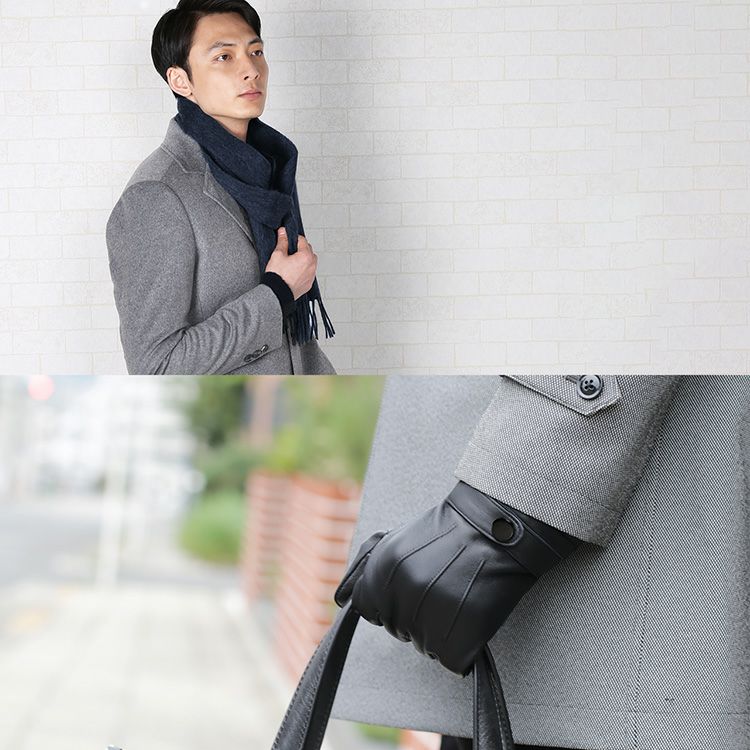カシミヤマフラー&手袋バレンタインギフトセット男性向け