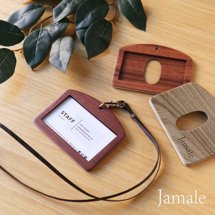 jamale天然木IDカードケース日本製窓付き