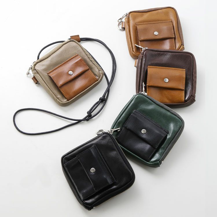 Jamale日本製牛革スマホポーチネックポーチメンズスライドパーツ飛び出すカード収納stairs【ネコポスで送料無料】ステアーズショルダー斜めがけ肩掛けブランド本革エコレザーポーチサコッシュジャマレブランド5FB(07000532-mens-1r)