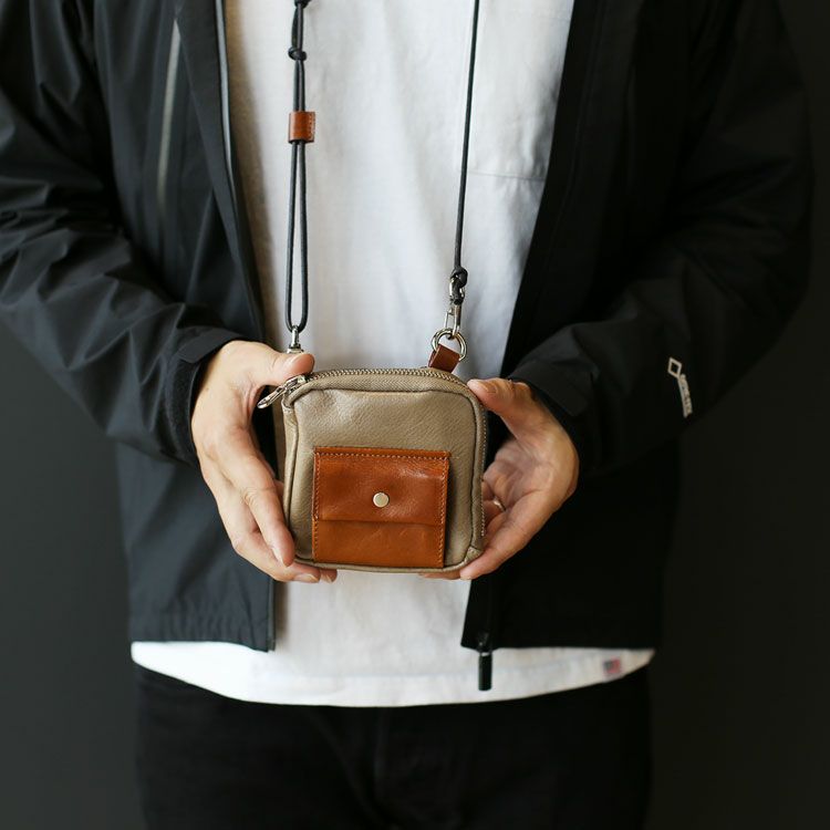 Jamale日本製牛革スマホポーチネックポーチメンズスライドパーツ飛び出すカード収納stairs【ネコポスで送料無料】ステアーズショルダー斜めがけ肩掛けブランド本革エコレザーポーチサコッシュジャマレブランド5FB(07000532-mens-1r)