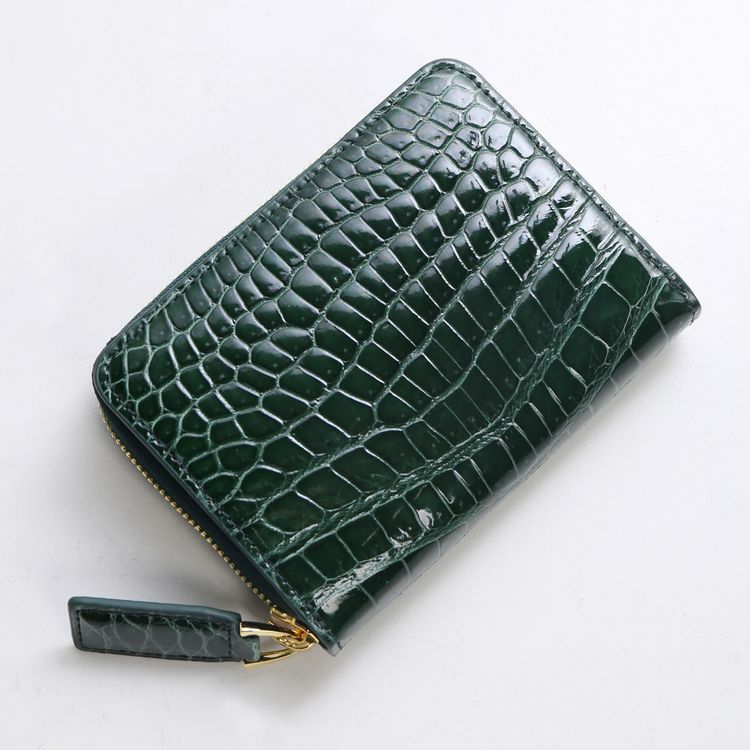 クロコダイル シャイニング 財布 ミニ財布 レディース L字ファスナー レッド イエロー コンパクト おしゃれ プレゼント かわいい