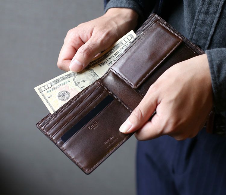 PRAIRIE 日本製 二つ折り財布 レディース ナチュラルコードバン