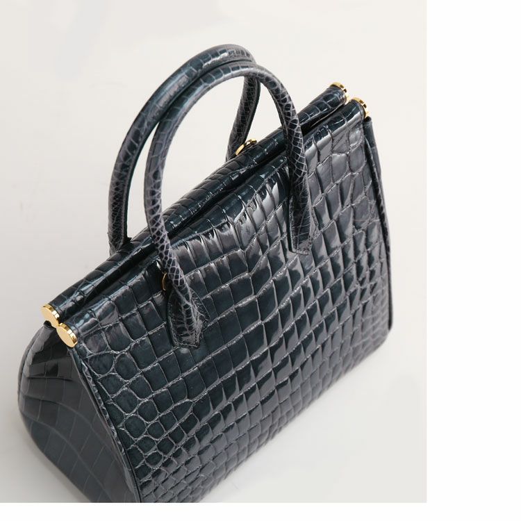 クロコダイル ハンドバッグ 2WAY ショルダーベルト付き