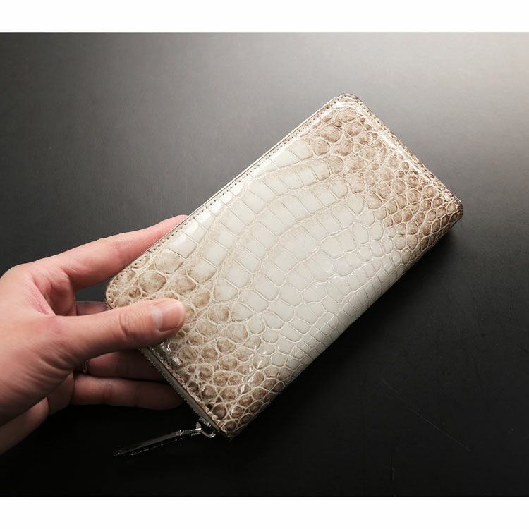 ヒマラヤクロコダイル 長財布 ラウンドファスナー シルバー金具 