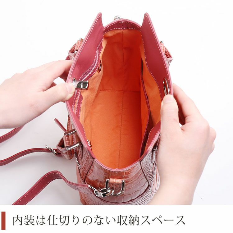 【 OSTRICH skin 】 ダチョウ革 ハンドバッグ 半円型 赤色
