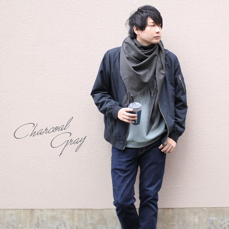 試着のみ　unfil 三角ストール unfil (アンフィル) silk wool honeycomb-knit triangle stole