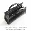 天ファスナー式のクロコダイルミニバッグ