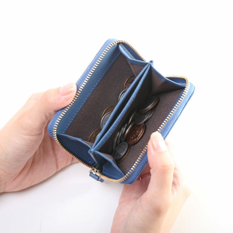 ミニ財布小さい財布サイフミニウォレット小銭入れコインケースブルー青