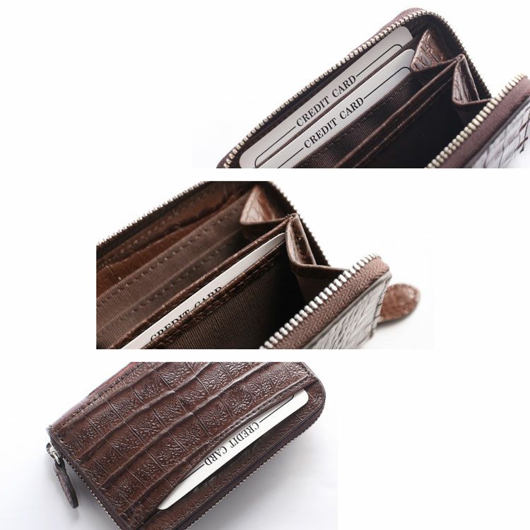 クロコダイルホーンバックミニ財布の内装