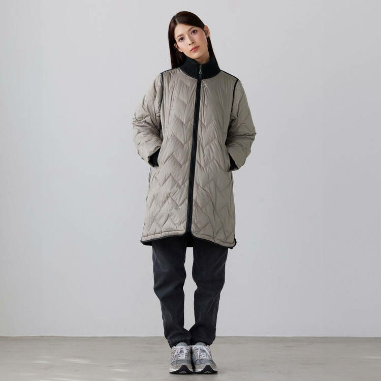 ジャケットレディースバイカラーグレージュ