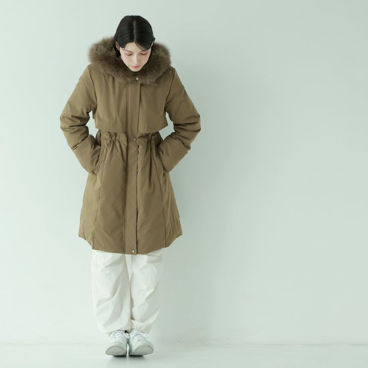 ふわふわフォックスファーダウンコートレディース