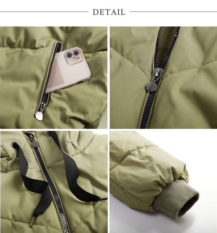 エコダウンコートレディースミドル丈オーバーサイズブラックホワイトカーキベージュ大きいサイズゆったり暖かい防寒ビックシルエット