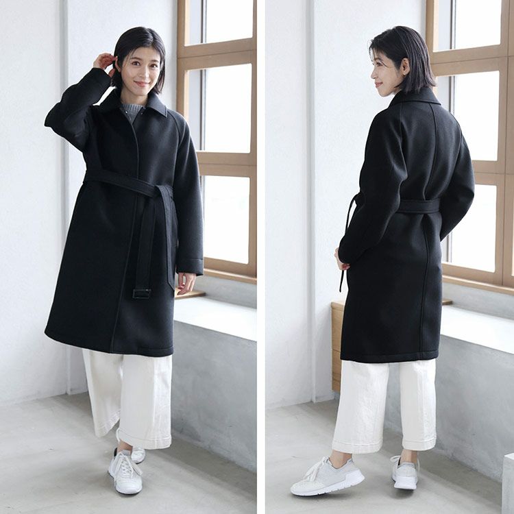 ステンカラーコート尾州ウールウールコート