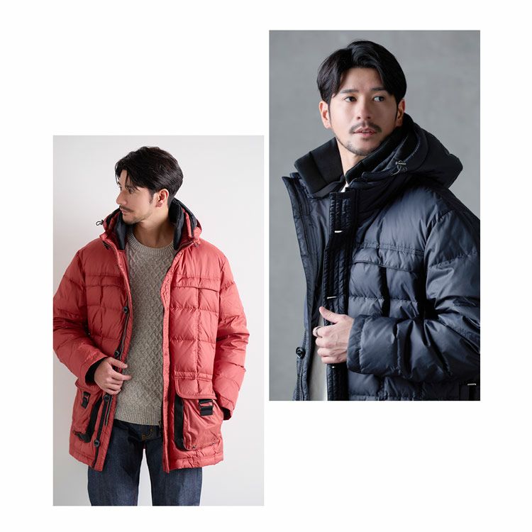 ダウンジャケットメンズ防風撥水保温高密度タフタブランドアレンヌHALEINE