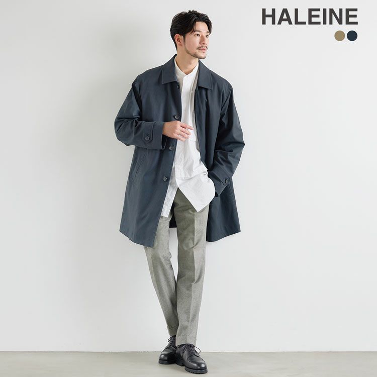 コートメンズビジネス暖いステンカラービジネスコートダウン80%ライナー付き撥水加工ストレッチ生地HALEINE