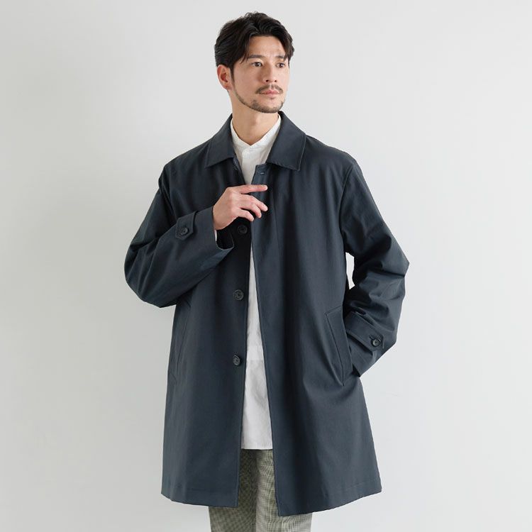 コートメンズビジネス暖いステンカラービジネスコートダウン80%ライナー付き撥水加工ストレッチ生地HALEINE
