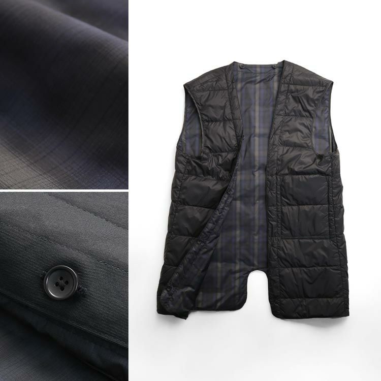 コートメンズビジネス暖いステンカラービジネスコートダウン80%ライナー付き撥水加工ストレッチ生地HALEINE