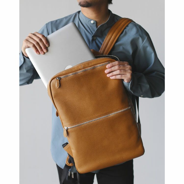 リュックレディース通勤本革牛革薄型mienoミエノspiraスピラブランドノートパソコンA4収納