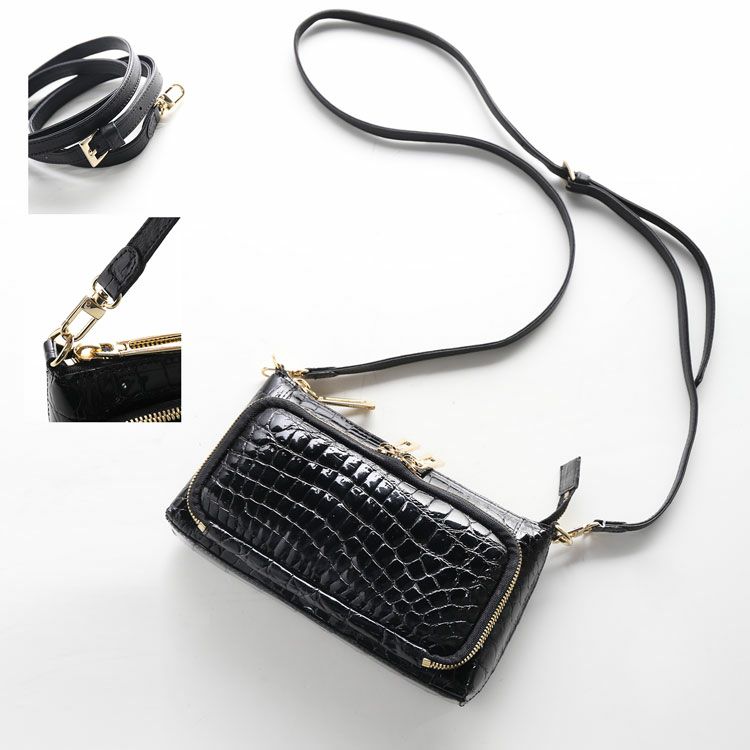 訳あり】クロコダイル 2WAY ミニバッグ お財布 ショルダーバッグ 4FA 