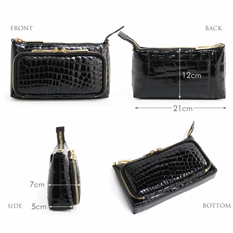 訳あり】クロコダイル 2WAY ミニバッグ お財布 ショルダーバッグ 4FA