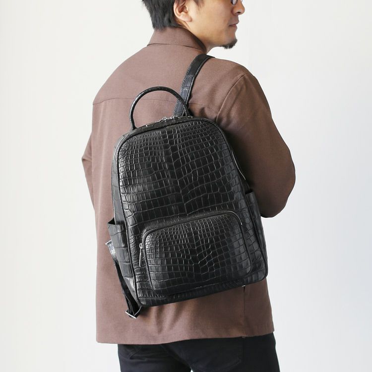 クロコダイルバッグリュックメンズワニ革本革マット加工リュックサック(No.06001057-mens-1)