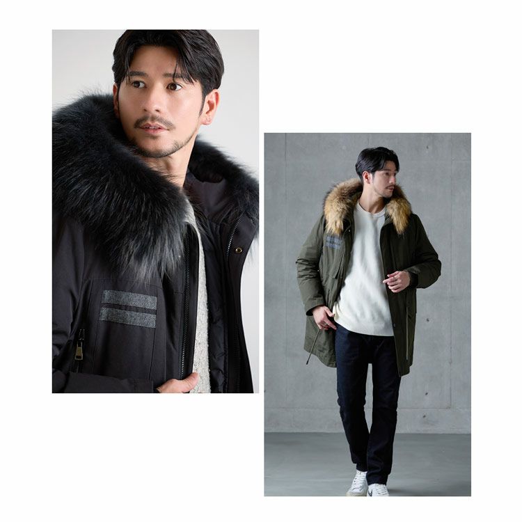 大人に似合うブラックモッズコート