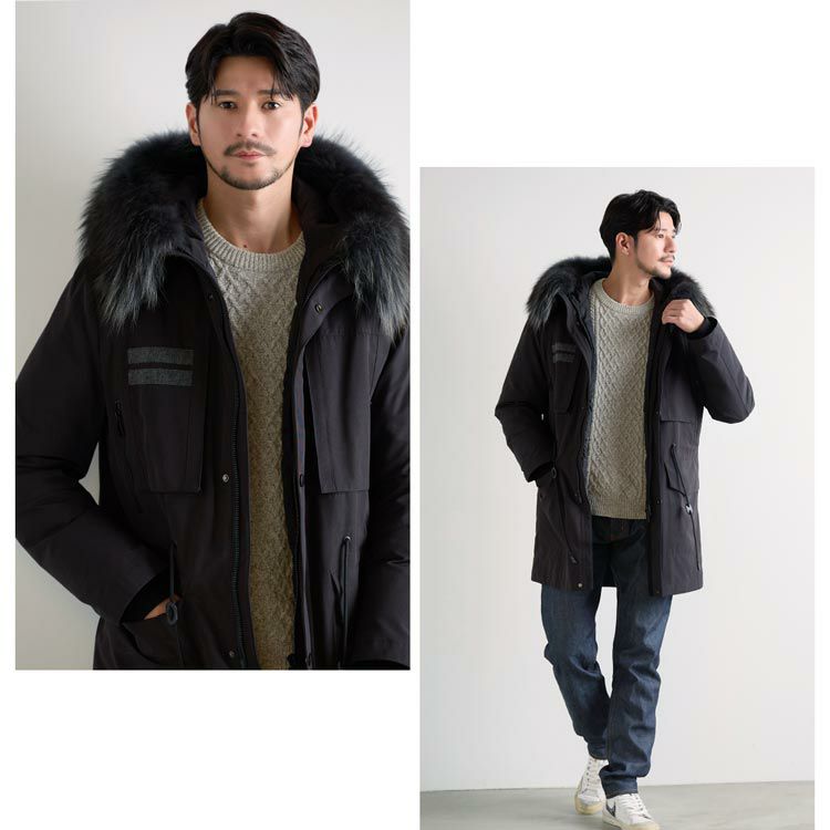 暖かなモッズコート詳細