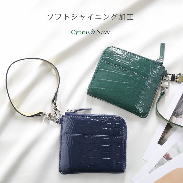 クロコダイル コンパクト財布 小さい財布 ラウンドファスナー ギフト