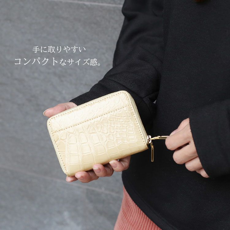 クロコダイル ミニ財布 レディース キャッシュレス コンパクト