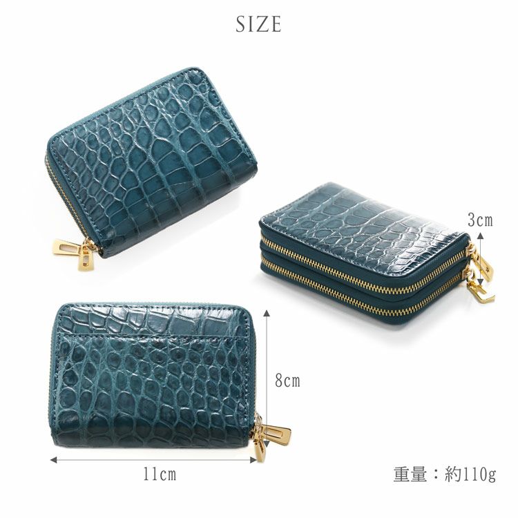 クロコダイル ミニ財布 レディース キャッシュレス コンパクト財布