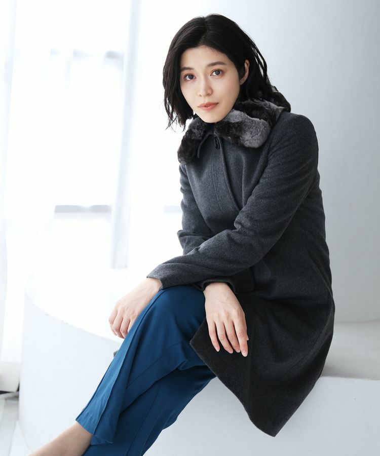 【美品】Filomoカシミヤ100% ステンカラーコート Filomo ステンカラーコート レディース カシミヤ 100% Aライン