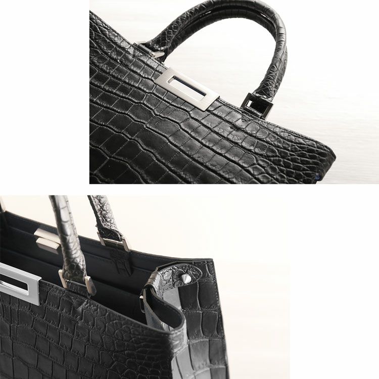 スモールクロコダイルトートバッグ2wayセンター取りマット加工