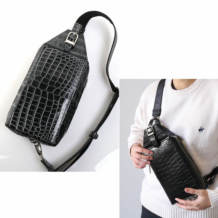 クロコダイルボディバッグ