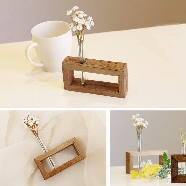 名入れ 別途購入で可能】 木製 フラワーベース天然木 一輪挿し