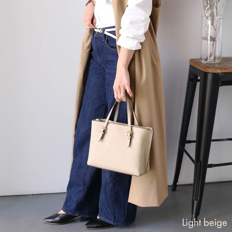 mienoレディース本革2wayハンドバッグライトベージュ