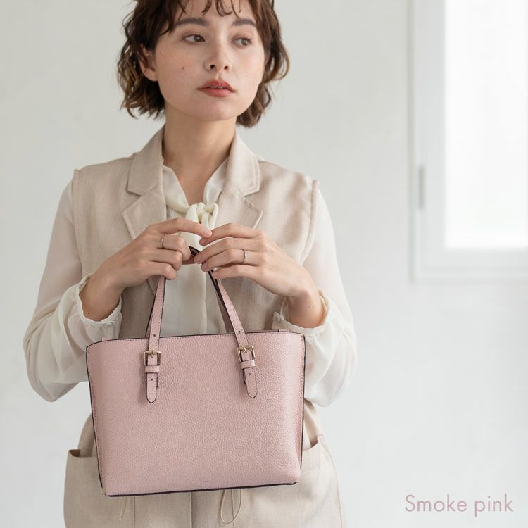 mienoレディース本革2wayハンドバッグピンク