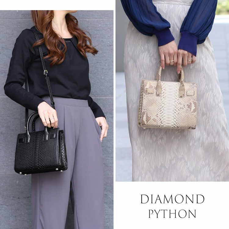 ダイヤモンド パイソン ハンドバッグ レディース 2WAY ショルダー