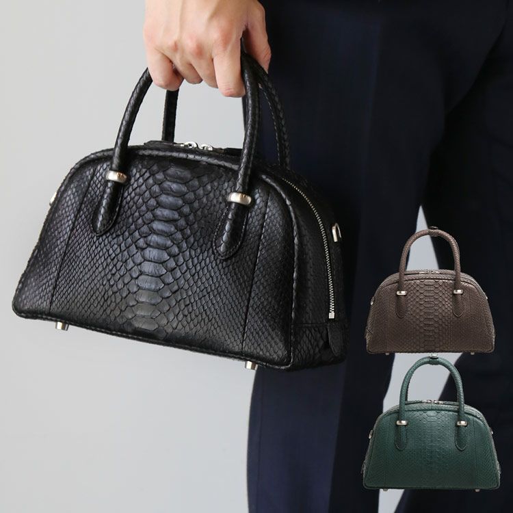 【極美品】日本製 ダイヤモンドパイソン ハンドバッグ JRA認定 チャーム 黒 極美品】日本製 ダイヤモンドパイソン ハンドバッグ JRA認定