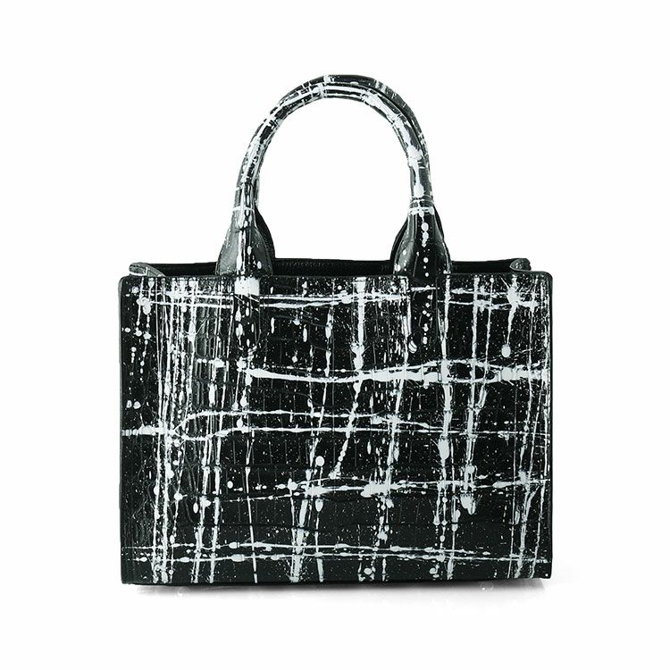 ロンシャン ブラック クロコダイル風 トートバッグ 中古・古着通販】LONGCHAMP (ロンシャン) クロコ型押しトート